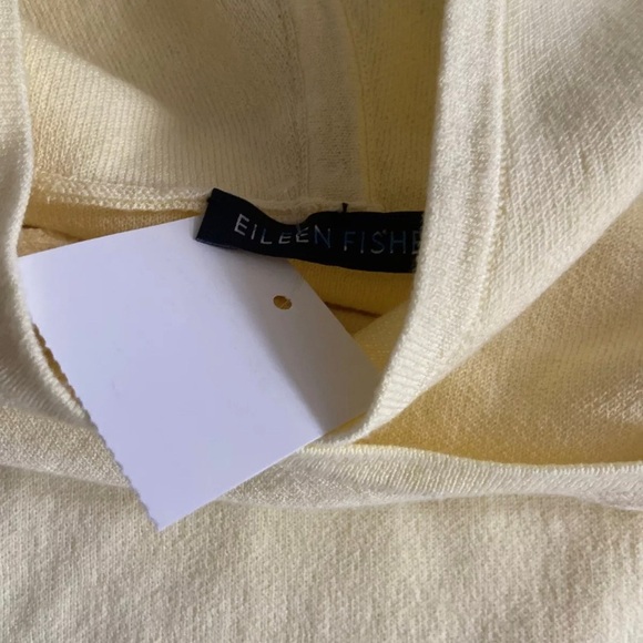 EILEEN FISHER Sweater Light Pale Yellow NEW NWT Hoodie - Picture 3 of 4
